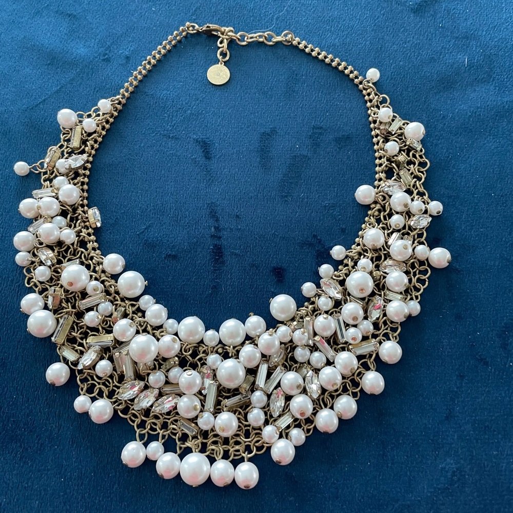 Stella & Dot Eve Pearl Bib Necklace